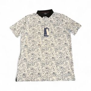 Boston Scott Golf Men’s Stretch Golf Polo Shirt gray floral UPF50 Size XXL NWT